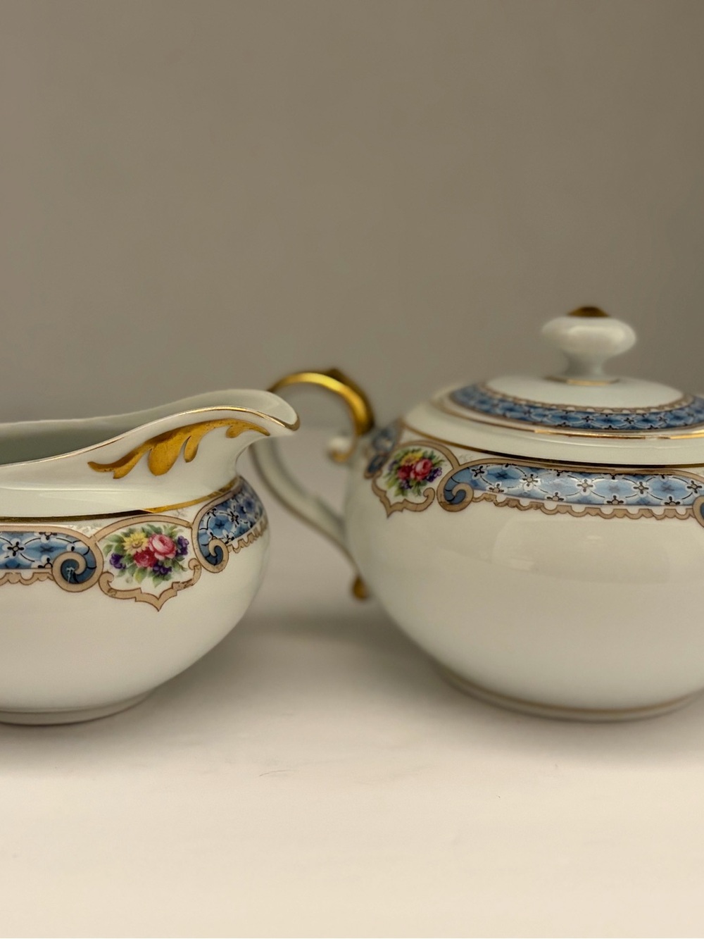 Vintage 1920s Rosenthal Bavaria Elite Old Virginia Creamer & Covered Sugar Bowl